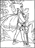 A coloring page of elves